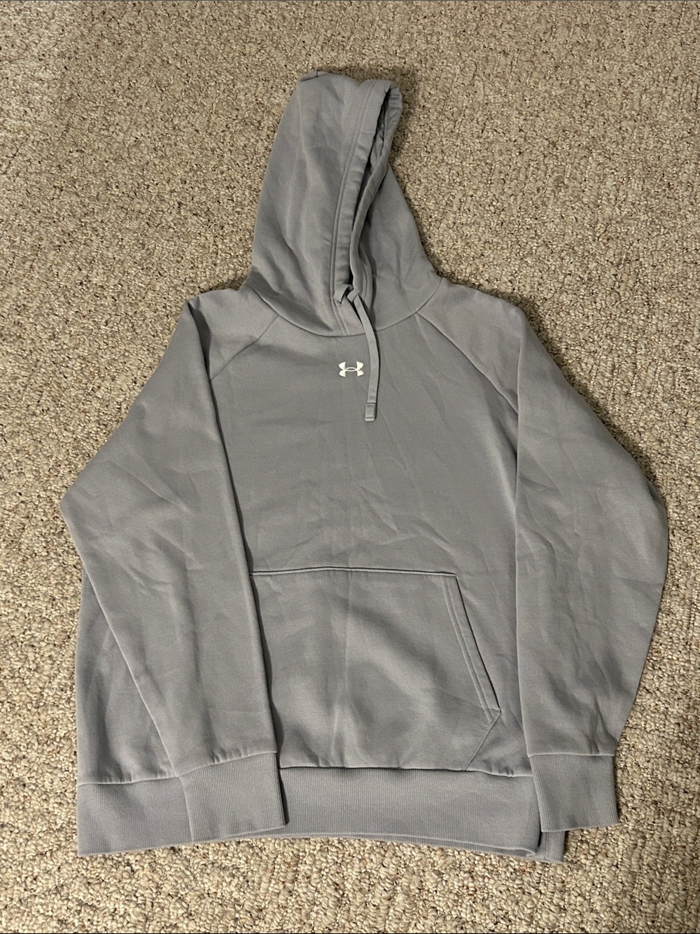 Under Armour Men's Light Gray Crewneck Hoodie Large